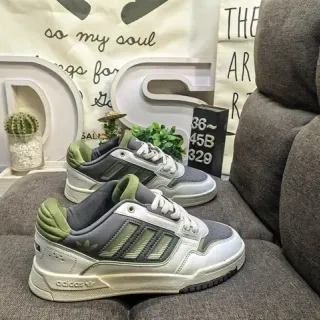 Adidas White Green Low-Top Padded Collar Lifestyle Sneakers