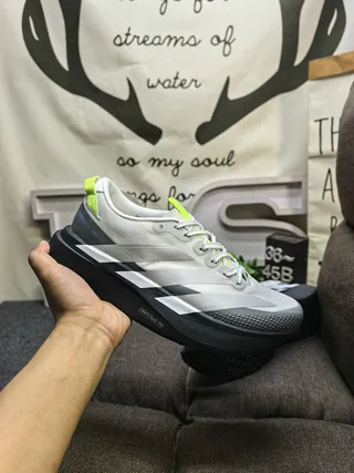 Adidas White Green Platform Sole Three-Stripe Branding Sneakers 5