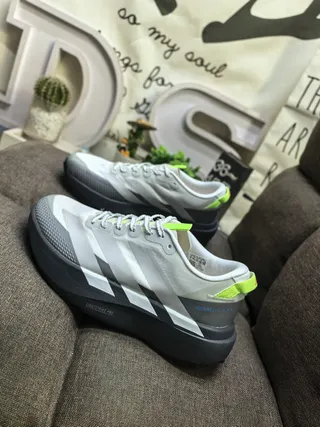 Adidas White Green Platform Sole Three-Stripe Branding Sneakers 7
