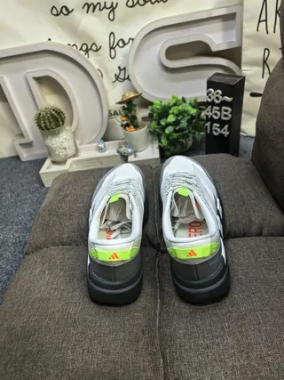 Adidas White Green Platform Sole Three-Stripe Branding Sneakers 8
