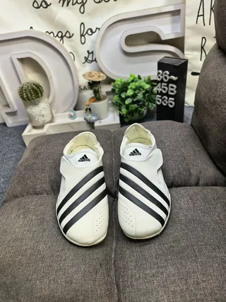 Adidas White Green Slip-On Elastic Strap Closure Casual Shoes 10