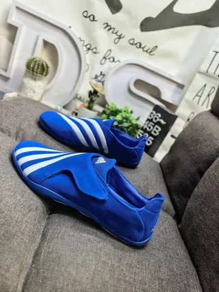 Adidas White Green Slip-On Elastic Strap Closure Casual Shoes 17