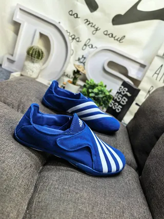 Adidas White Green Slip-On Elastic Strap Closure Casual Shoes 19