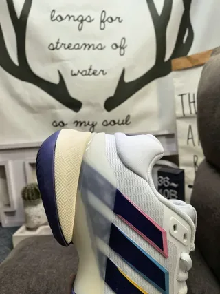 Adidas White Multicolor Stripe Tennis Sneakers 3