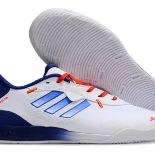 Adidas White Navy Low-Top Synthetic Mesh Upper Sneakers