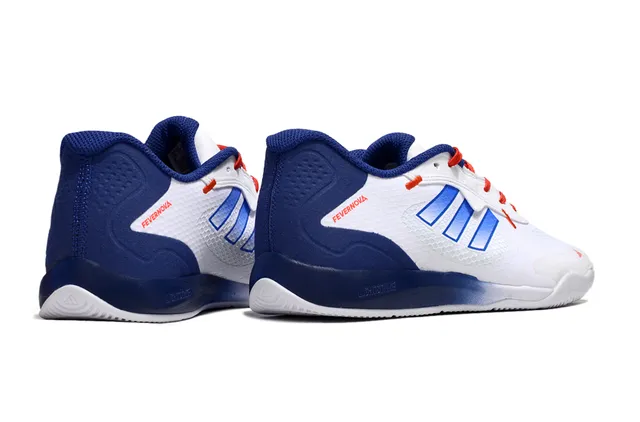 Adidas White Navy Low-Top Synthetic Mesh Upper Sneakers 2