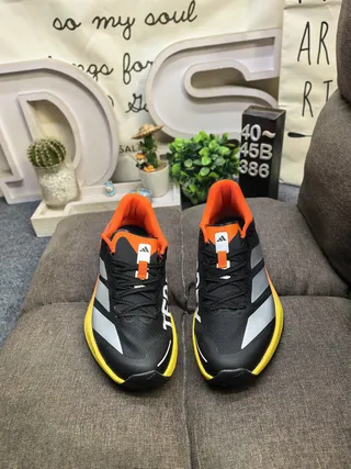 Adidas White Orange Low-Top Mesh Upper Running Shoes 10