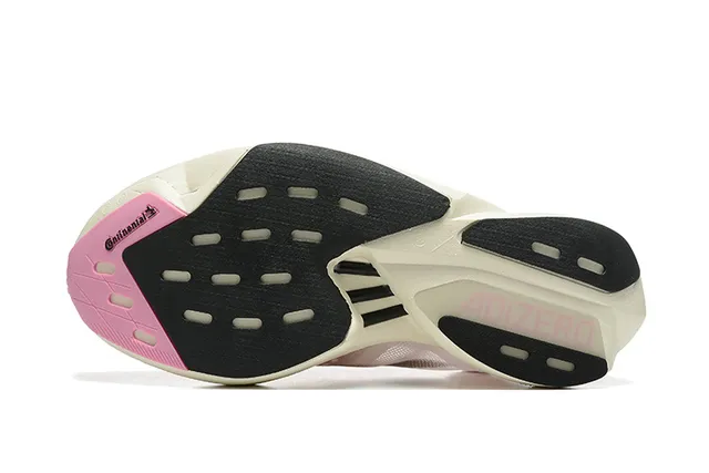 Adidas Chaussures Running Blanc Rose Upper Mesh Engineered Low Profile Silhouette Racing 4