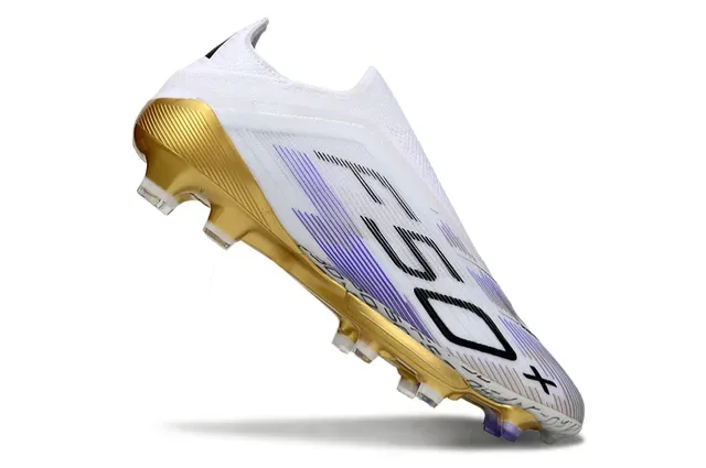 Adidas X 50+ Lightstrike Pro White Gold Purple Firm-Ground Soccer Shoes 2