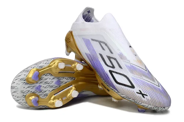 Adidas X 50+ Lightstrike Pro White Gold Purple Firm-Ground Soccer Shoes 4