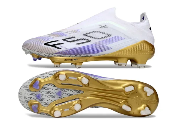 Adidas X 50+ Lightstrike Pro White Gold Purple Firm-Ground Soccer Shoes 6