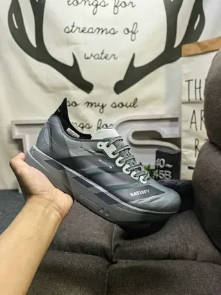 Adidas x SATISFY Gray Black Sculpted Midsole Asymmetrical Lacing Lifestyle Sneakers 5
