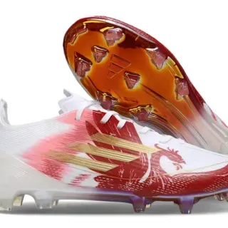 Adidas X Soccer Boots White Red Gold Dragon Firm-Ground Soccer Shoes