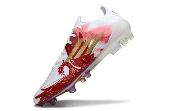 Botines de football Adidas X Blancs Rouges Dorés Dragón pour terrain ferme 3