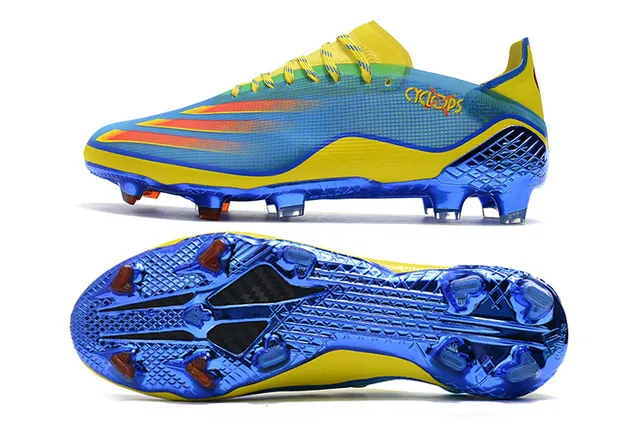 Adidas X Speedflow Cyclops Electric Blue Yellow chaussures de football à crampons pour terrain ferme 14