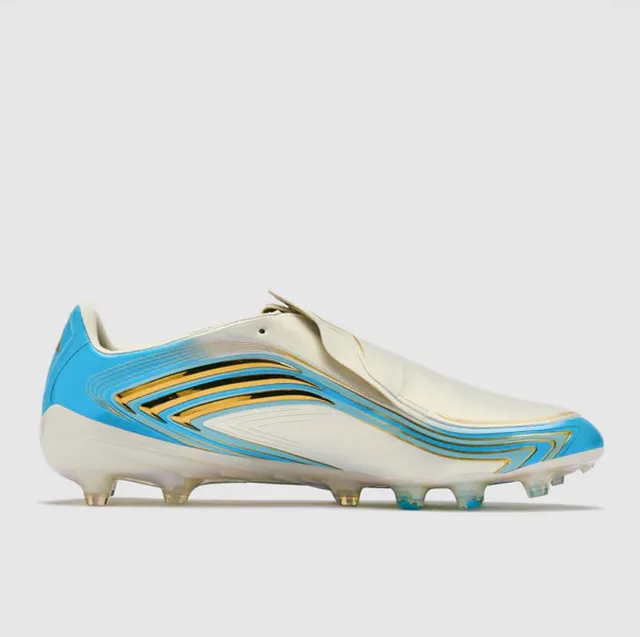 Adidas X Speedflow Laceless Cyan and Gold Firm-Ground Soccer Shoes 4