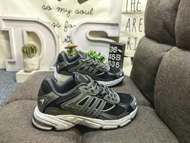 Adidas Yellow Gray Midsole Mesh And Synthetic Overlay Chunky Sneakers 11