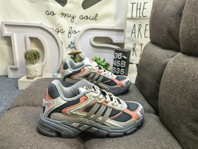 Adidas Yellow Gray Midsole Mesh And Synthetic Overlay Chunky Sneakers 21