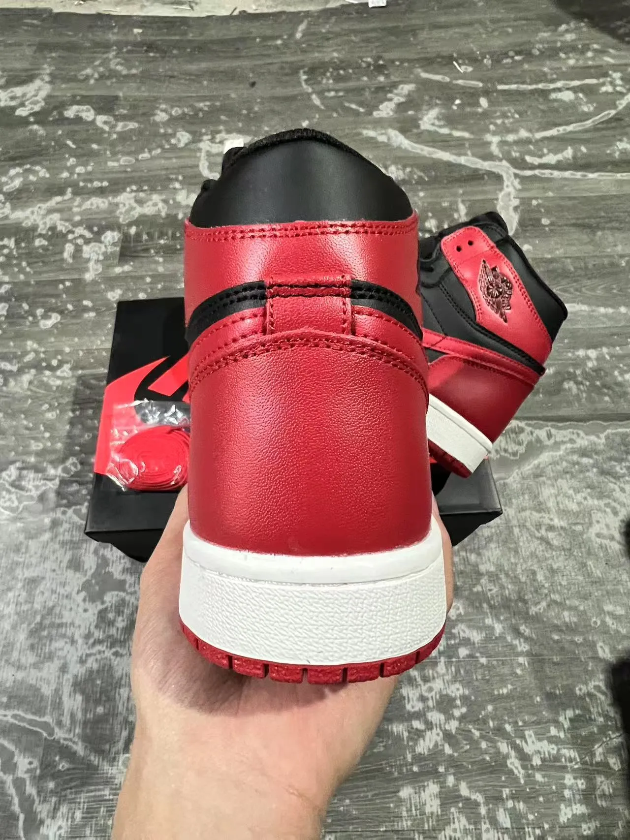Air Jordan 1 Black Red White Basketball Shoes 7