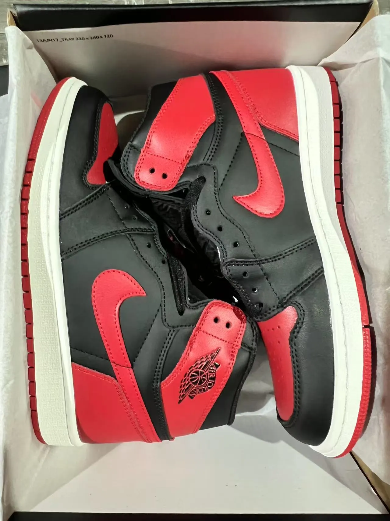 Air Jordan 1 Black Red White Basketball Shoes 8