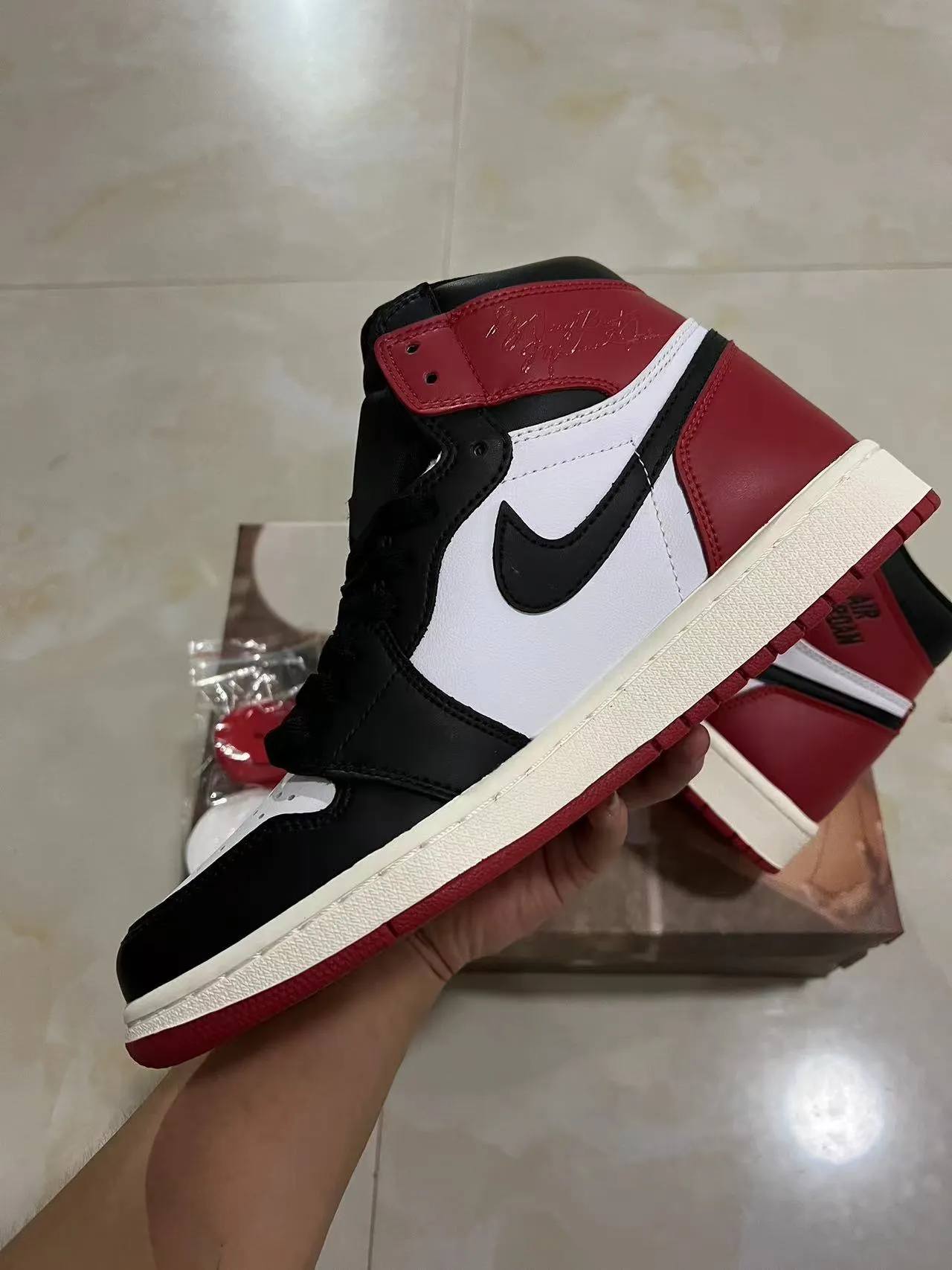 Zapatillas de baloncesto Air Jordan 1 High rojo negro blanco 5