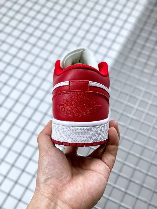 Air Jordan 1 Low Red and White Lifestyle Sneakers 2