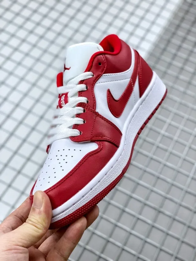 Air Jordan 1 Low Red and White Lifestyle Sneakers 3