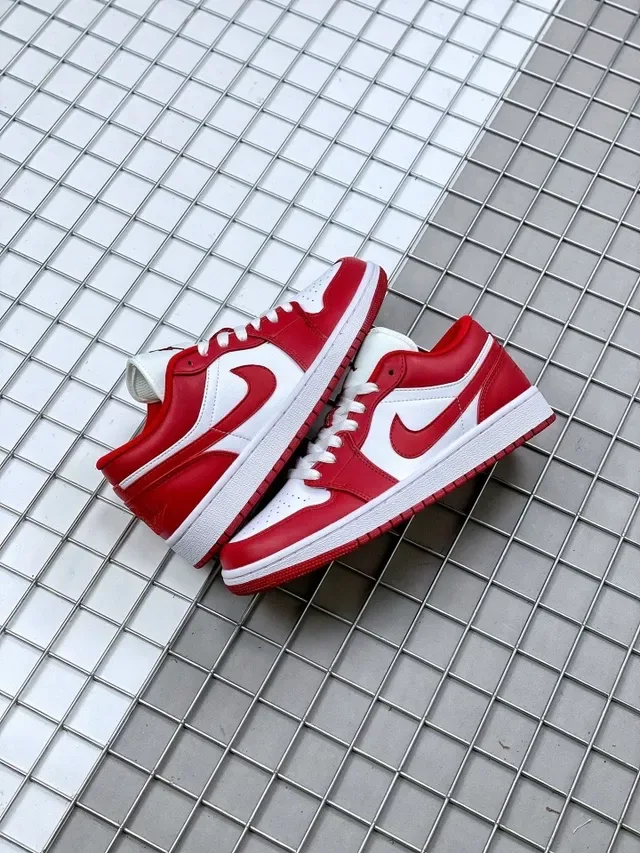 Air Jordan 1 Low Red and White Lifestyle Sneakers 5