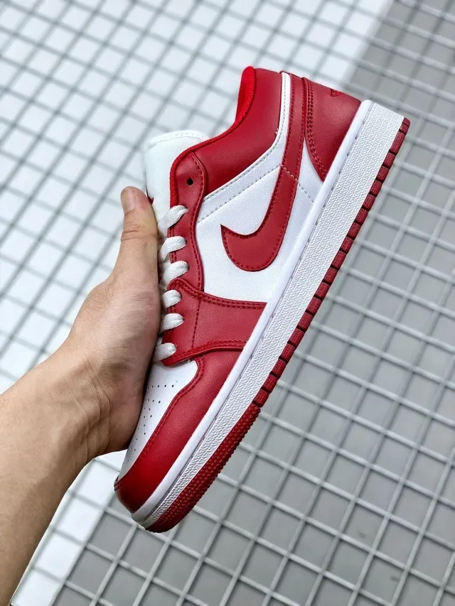 Air Jordan 1 Low Red and White Lifestyle Sneakers 8