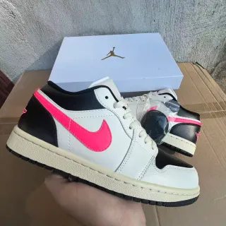 Air Jordan 1 Low White Black Pink Lifestyle Sneakers