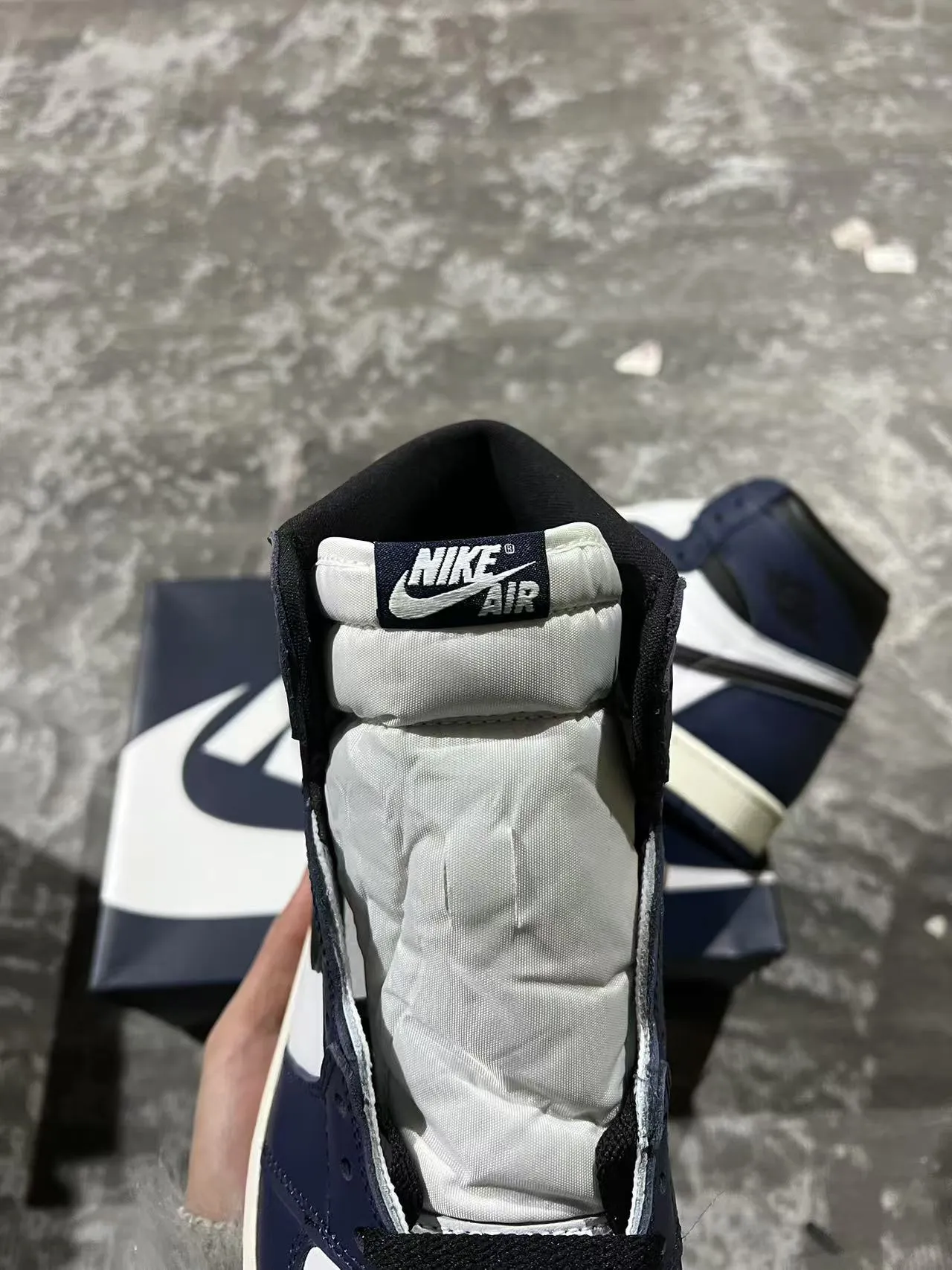 Air Jordan 1 Navy White Black Basketball Shoes 4
