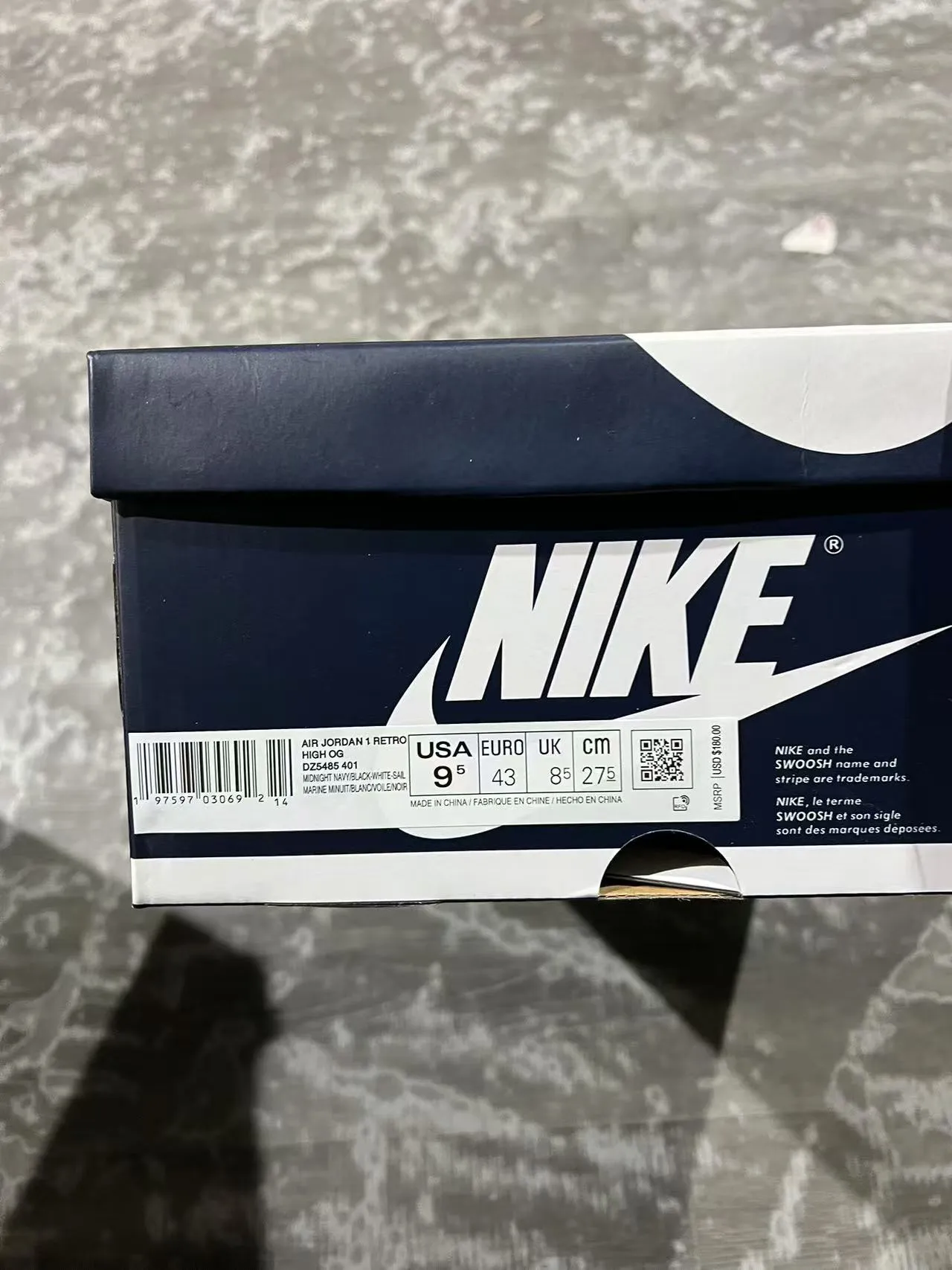 Air Jordan 1 Navy White Black Basketball Shoes 10