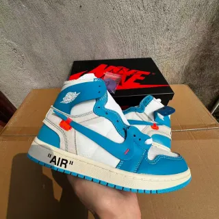 Air Jordan 1 Off-White The Ten Blue University Basketball Shoes