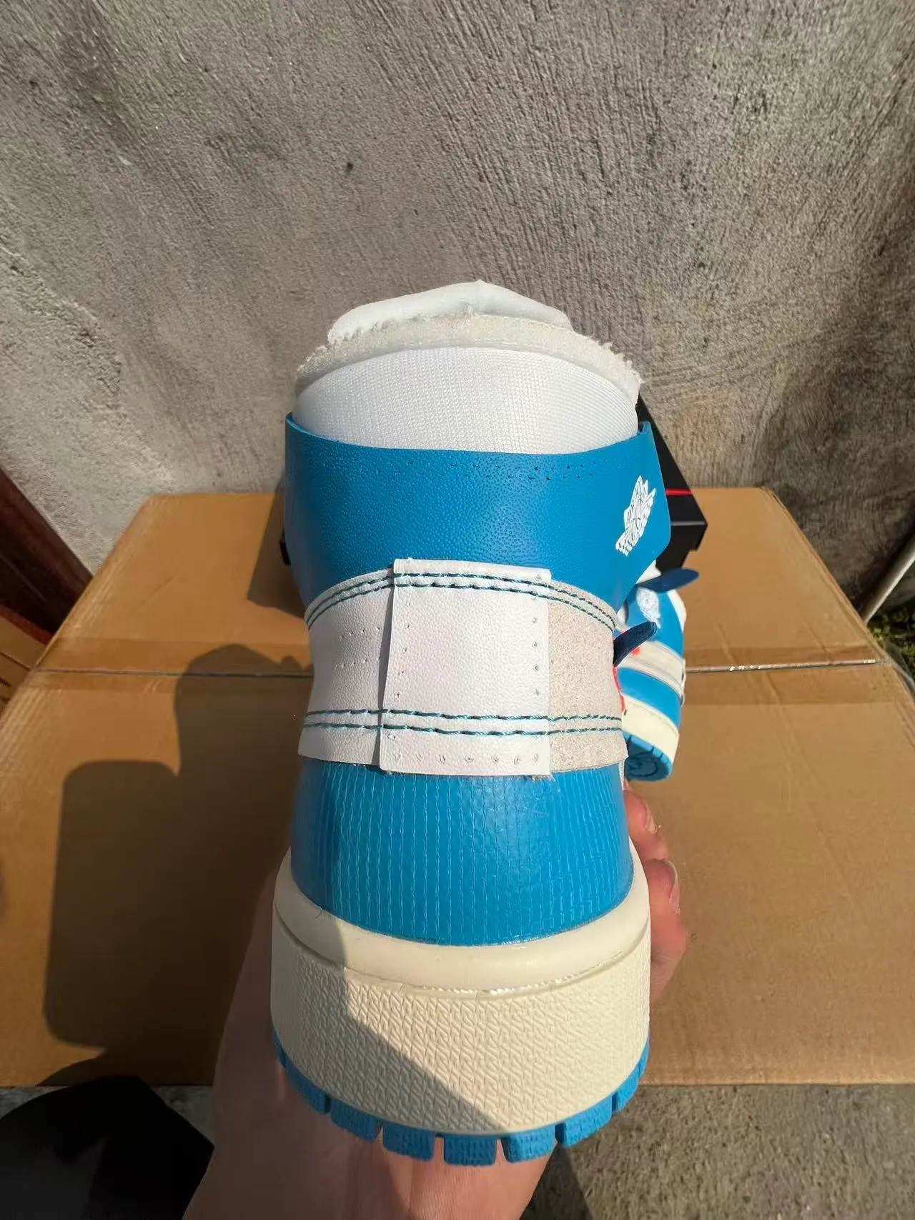 Air Jordan 1 Off-White The Ten Blue University Basketball Shoes 8