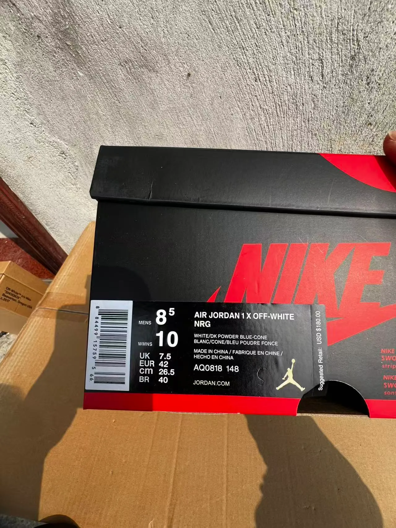 Air Jordan 1 Off-White The Ten Blue University Basketball Shoes 10