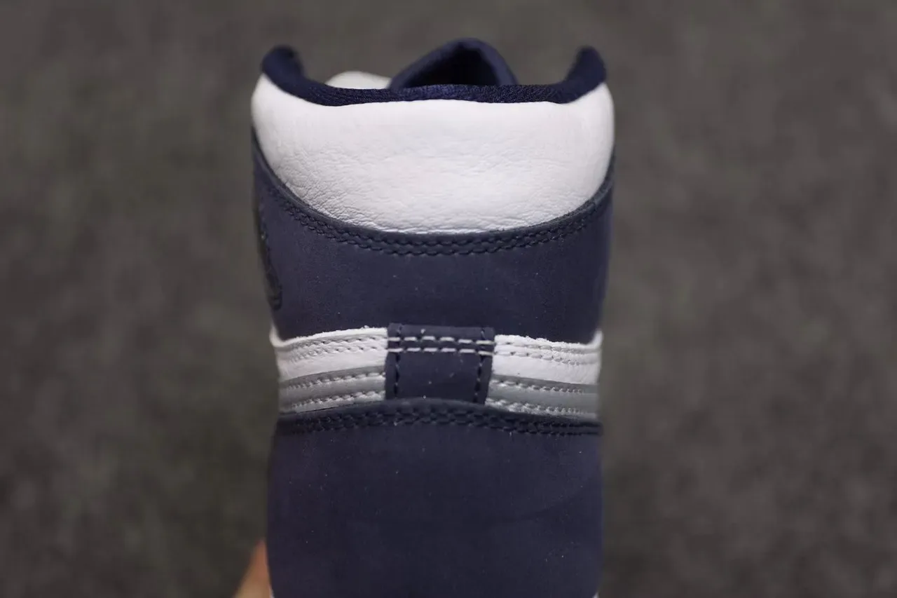 Air Jordan 1 White Navy Silver Chaussures de basketball 6