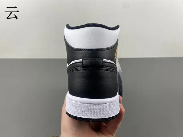 Air Jordan 1 Yellow Black High-Top Leather Upper Basketball Shoes 8