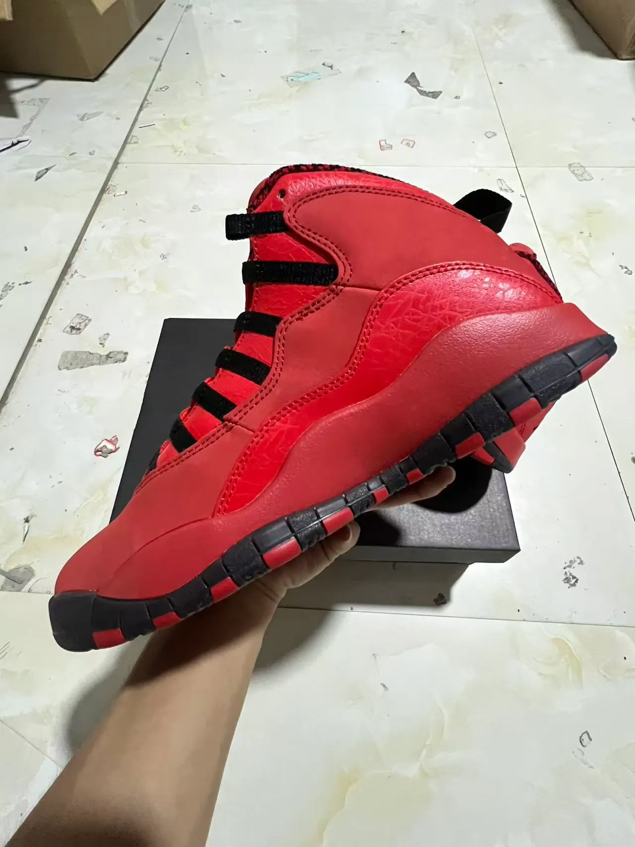 Air Jordan 10 Red Black Basketball Shoes 5
