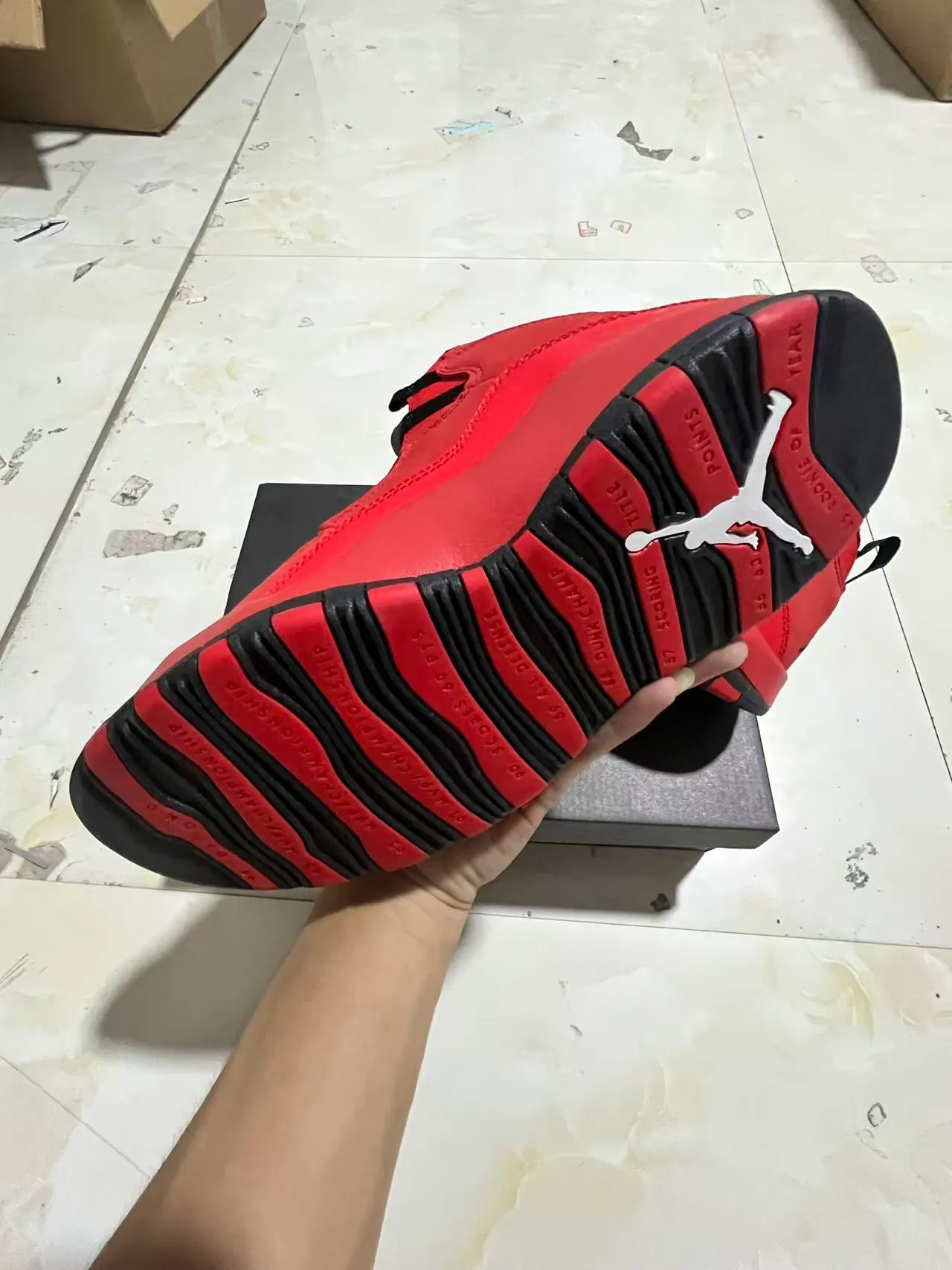 Air Jordan 10 Red Black Basketball Shoes 6