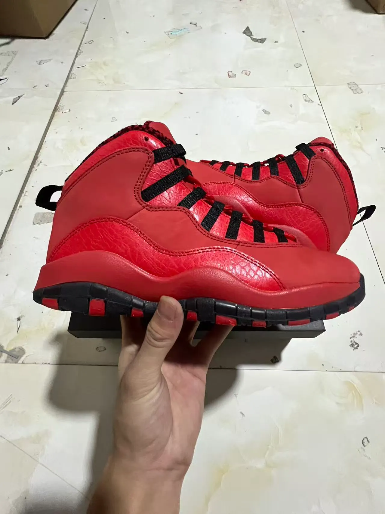 Air Jordan 10 Red Black Basketball Shoes 7