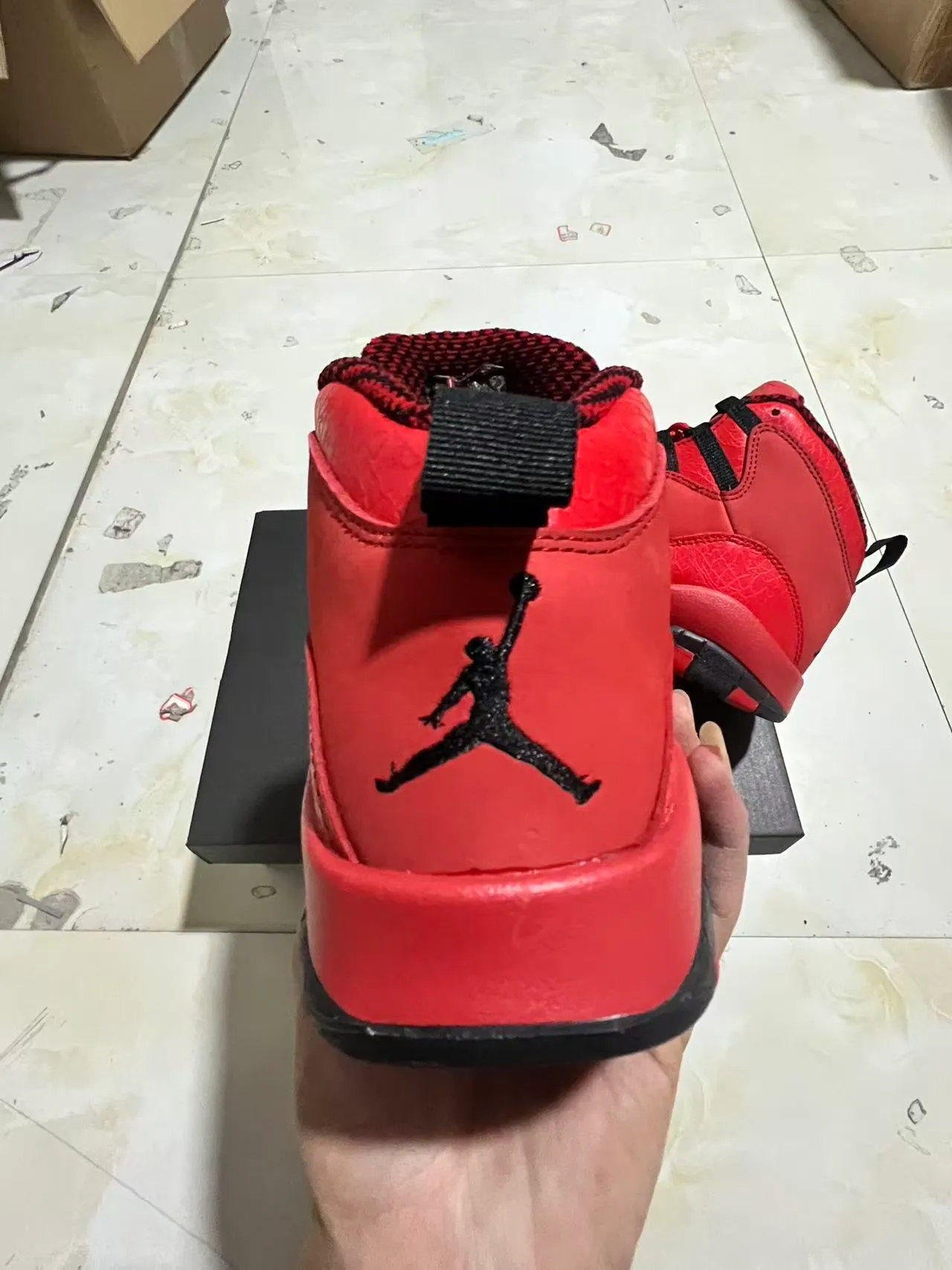 Air Jordan 10 Red Black Basketball Shoes 8