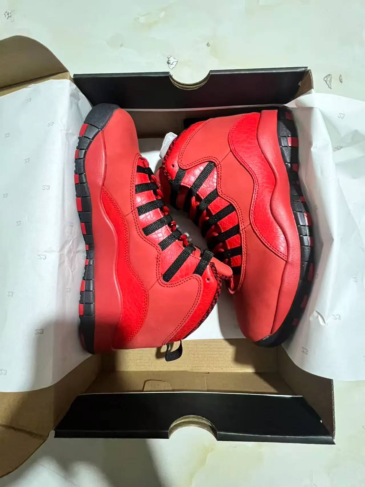 Air Jordan 10 Red Black Basketball Shoes 9