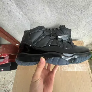Air Jordan 11 Tênis de Basquete Couro Patentado Preto