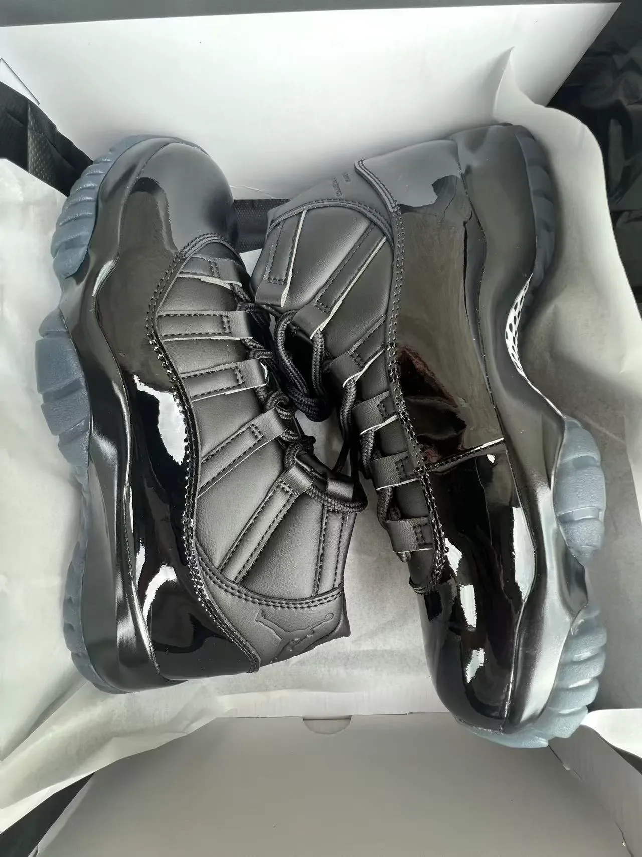 Air Jordan 11 Zapatillas de Baloncesto Cuero Patentado Negro 9
