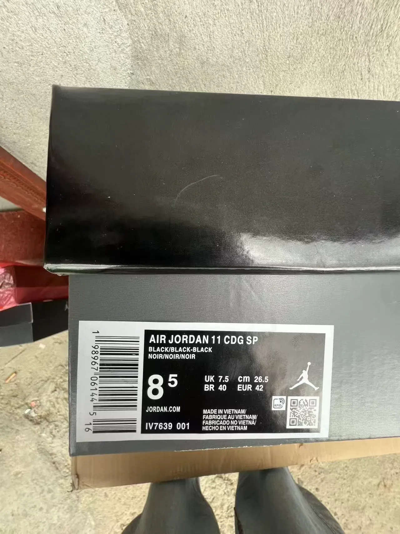 Air Jordan 11 Zapatillas de Baloncesto Cuero Patentado Negro 10