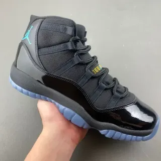 Air Jordan 11 黑色青色 专利皮篮球鞋