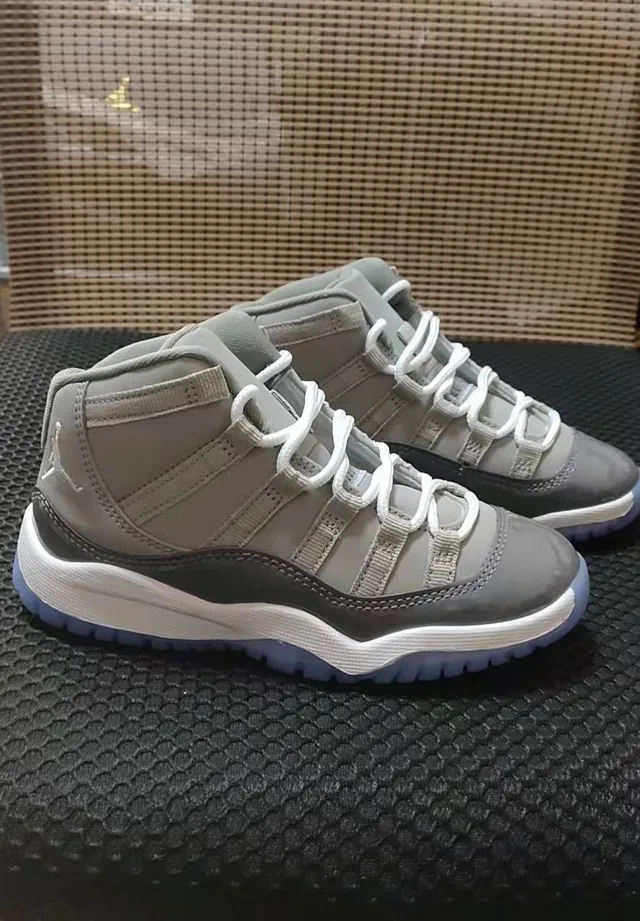 Air Jordan 11 Gray and Icy Blue Basketball Shoes 6