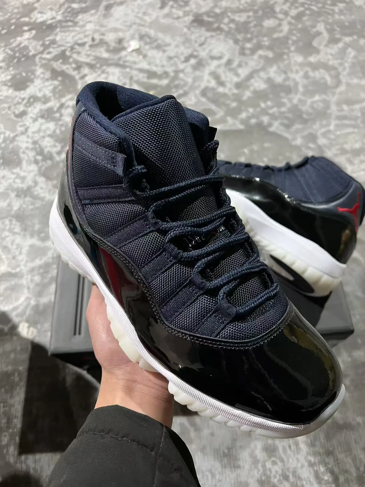 Air Jordan 11 Navy Black Red Basketball Shoes 2