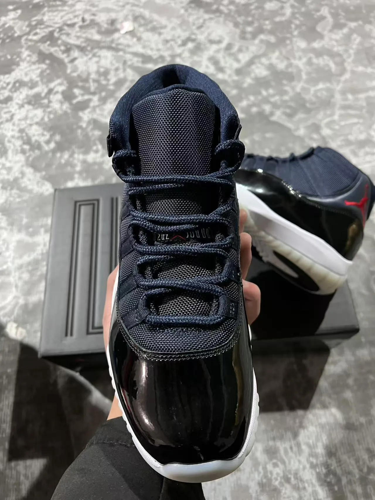 Air Jordan 11 Navy Black Red Basketball Shoes 3