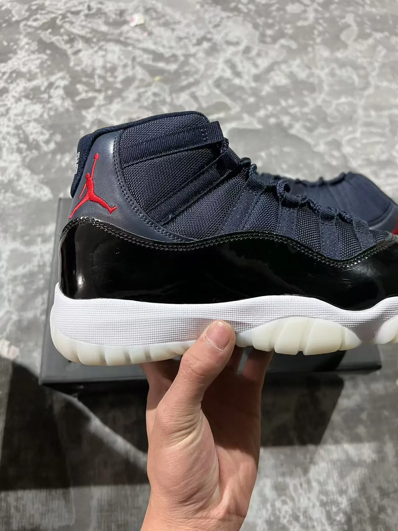 Air Jordan 11 Navy Black Red Basketball Shoes 7